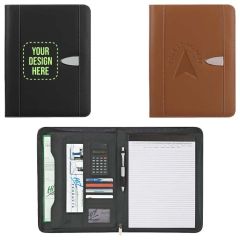 Eclipse Bonded Leather Zippered Portfolio With Calculator