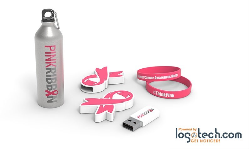 Custom Pink Breast Cancer Awareness USB Flash Drive Set