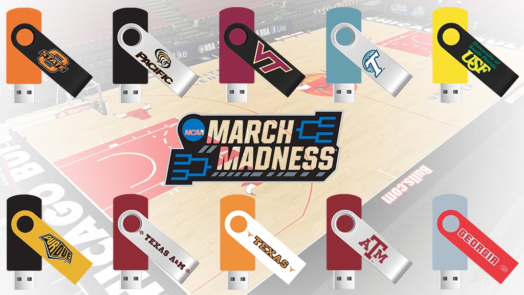 Swivel USB Flash Drive Bracket for NCAA March Madness